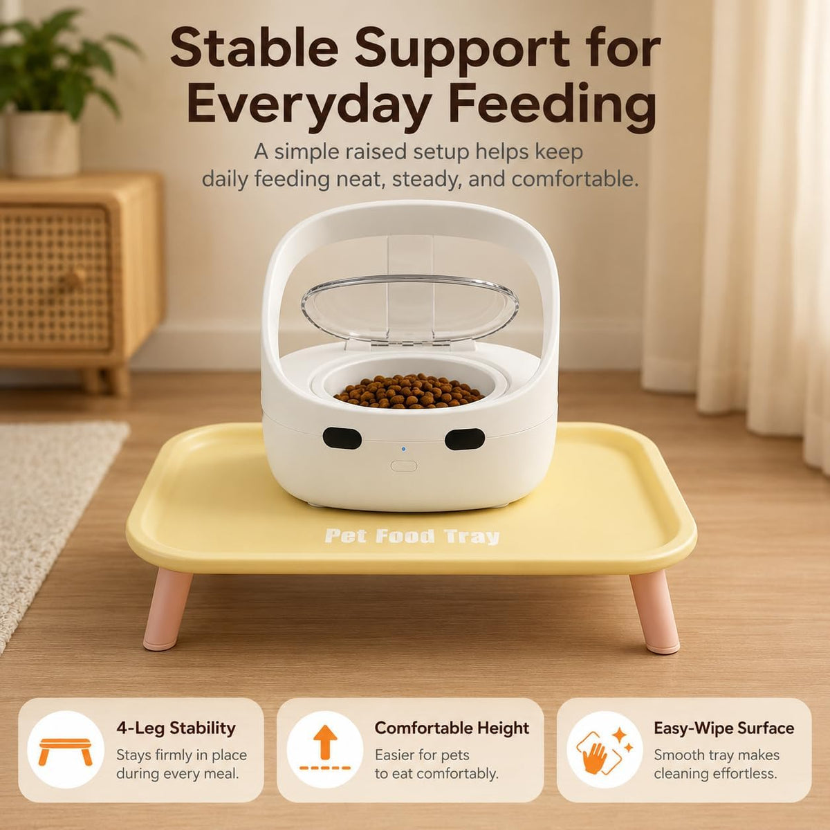 RFID Cat Feeder Raised Stand, More Natural Feeding Setup