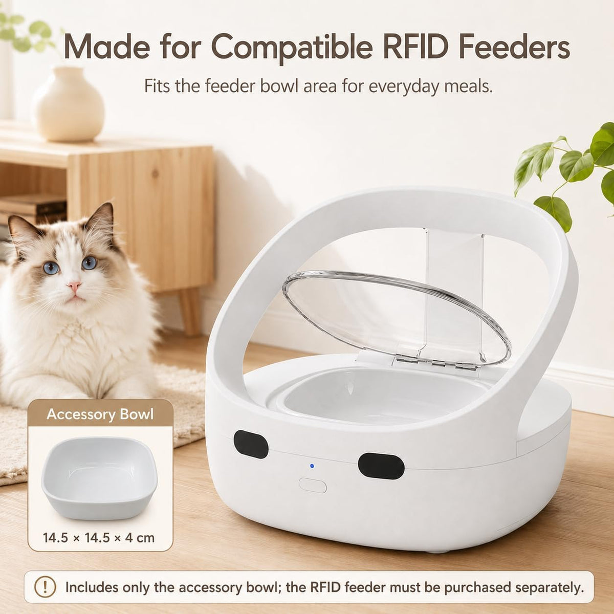 Replacement Bowl for RFID Cat Feeder, 400 mL, Bowl Only